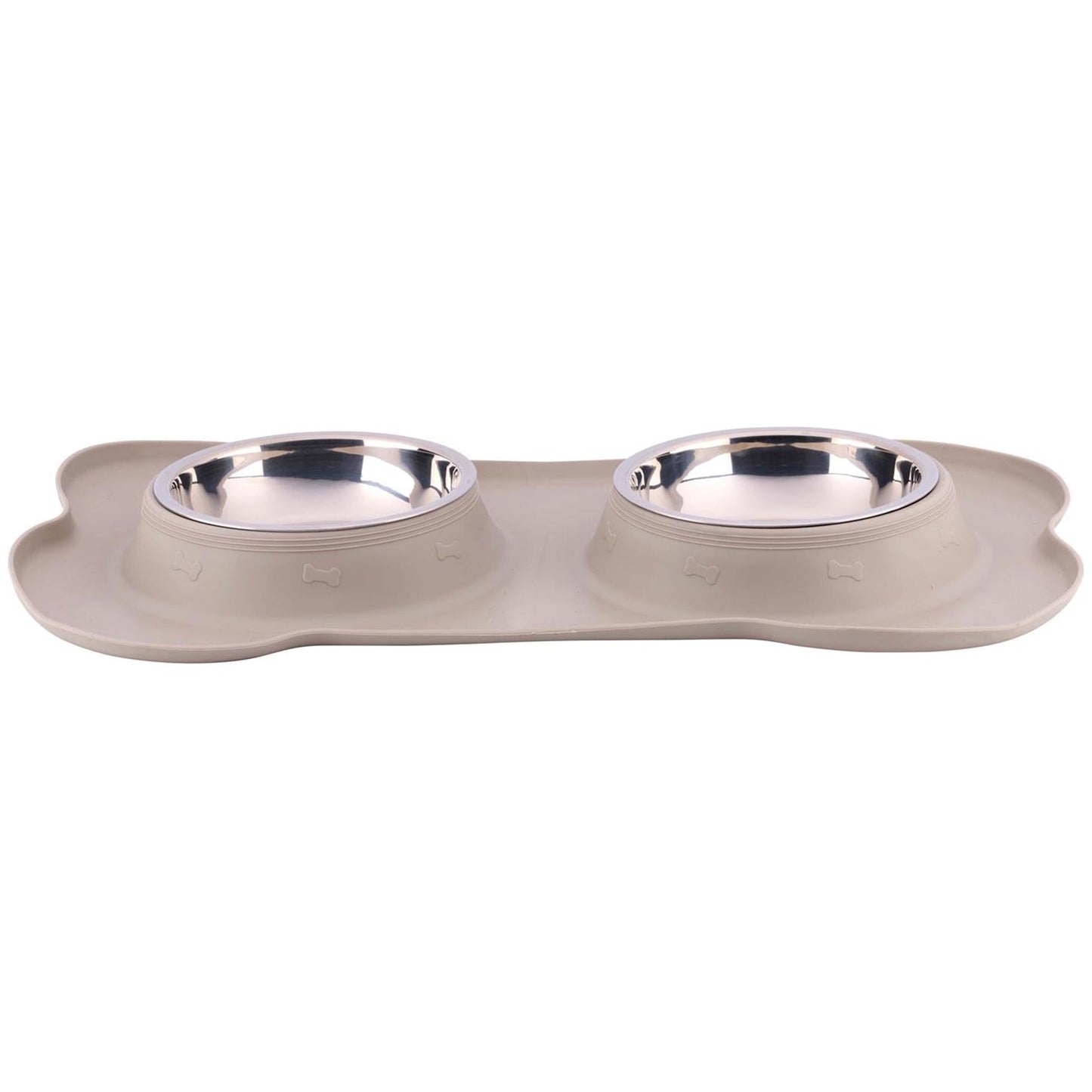Pet food bowl with mat and steel bowl 45x27x4.2cm